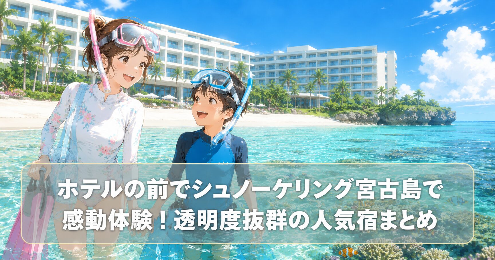 ホテルの前でシュノーケリング宮古島で感動体験！