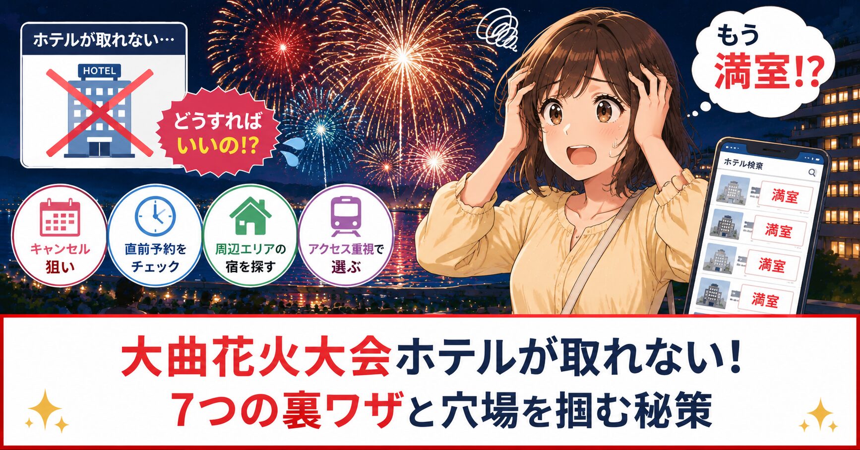 大曲花火大会ホテルが取れない